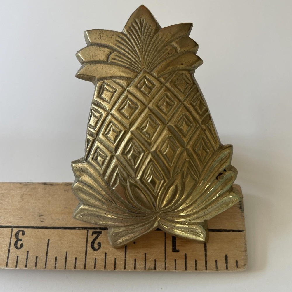 Brass‎ Pineapple Decor Lot *(1) Trinket Box (2) Napkin Rings Made in India - Picture 12 of 13